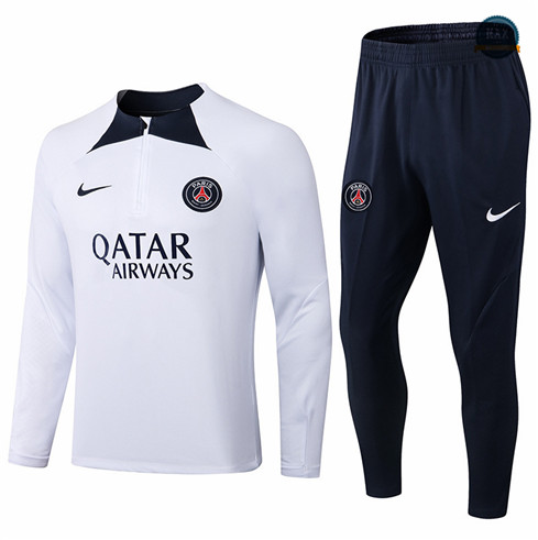 Max Maillots Survetement foot Paris PSG 2022/23 Blanc/Noir M8147