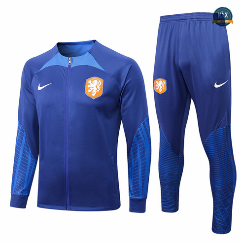 Max Maillots Veste Survetement foot Pays-Bas 2022/23 Bleu M8179