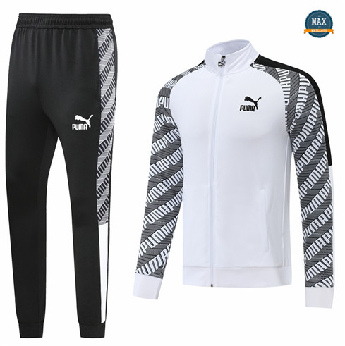 Max Maillots Veste Survetement foot PUMA 2022/23 Blanc/Noir M8040
