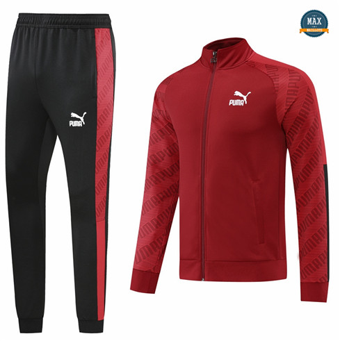 Max Maillots Veste Survetement foot PUMA 2022/23 Rouge/Noir M8042