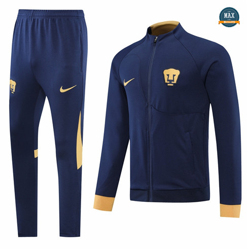 Max Maillots Veste Survetement foot Pumas UNAM 2022/23 Bleu Marine M8044