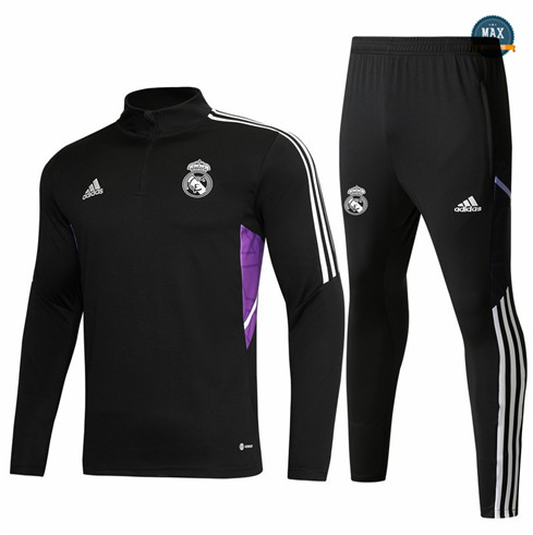 Max Maillots Survetement foot Real Madrid 2022/23 Noir M8086