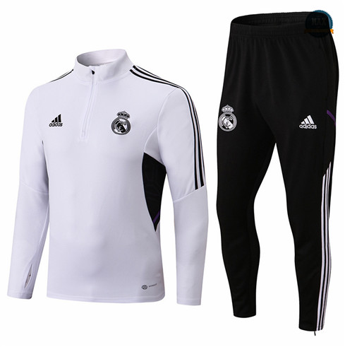 Max Maillots Survetement foot Real Madrid 2022/23 Blanc/Noir M8091