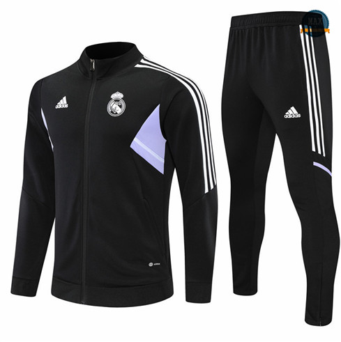 Max Maillots Veste Survetement foot Real Madrid 2022/23 Noir M8094