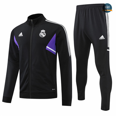 Max Maillots Veste Survetement foot Real Madrid 2022/23 Noir M8104