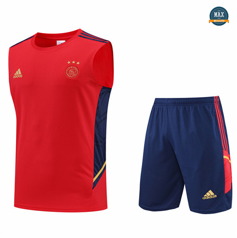 Max Maillots Ajax Debardeur + Shorts 2022/23 Training de Foot Rouge/Bleu Marine M8372