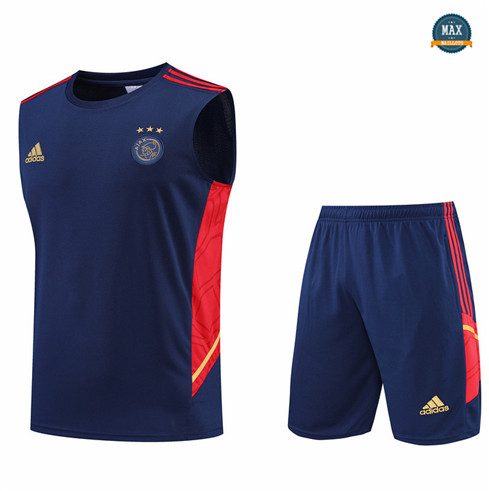 Max Maillots Ajax Debardeur + Shorts 2022/23 Training de Foot Bleu Marine M8373