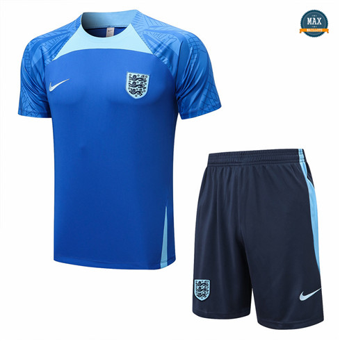 Max Maillots Angleterre + Shorts 2022/23 Training de Foot Bleu M8496