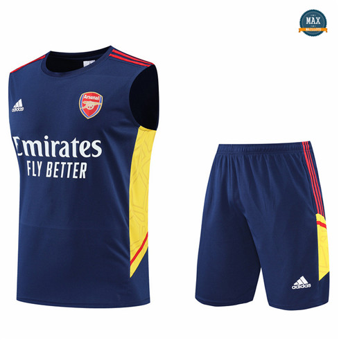 Max Maillots Arsenal Debardeur + Shorts 2022/23 Training de Foot Bleu Marine M8520