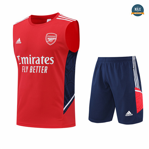 Max Maillots Arsenal Debardeur + Shorts 2022/23 Training de Foot Rouge/Bleu Marine M8521