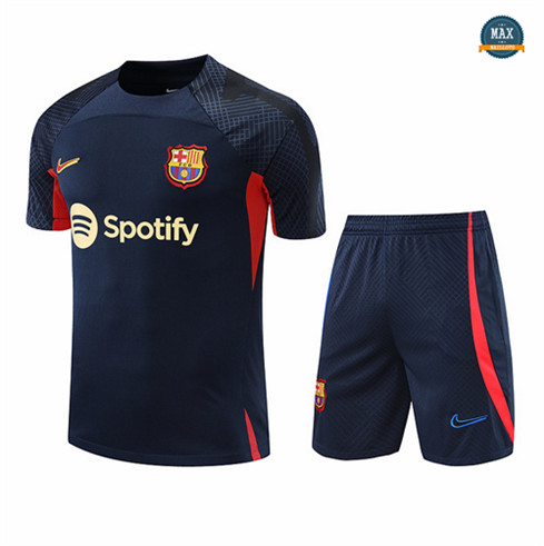 Max Maillots Barcelone + Shorts 2022/23 Training de Foot Bleu Marine M8425