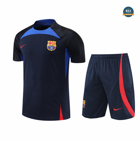 Max Maillots Barcelone + Shorts 2022/23 Training de Foot Bleu Marine M8429