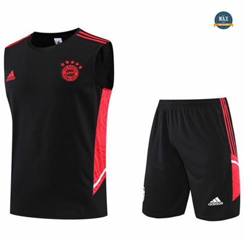 Max Maillots Bayern Munich Debardeur + Shorts 2022/23 Training de Foot Noir M8398