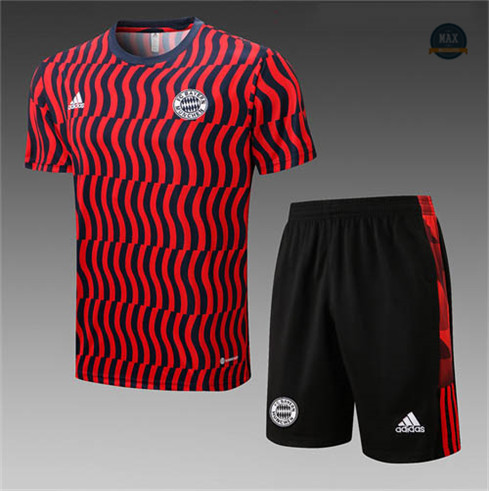 Max Maillots Bayern Munich + Shorts 2022/23 Training de Foot Rouge/Noir M8401