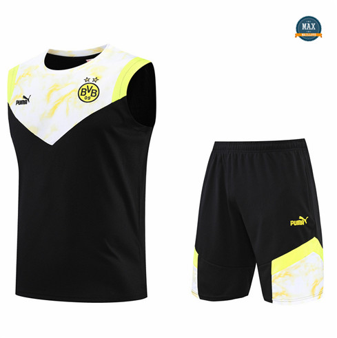 Max Maillots Borussia Dortmund Debardeur + Shorts 2022/23 Training de Foot Noir M8402