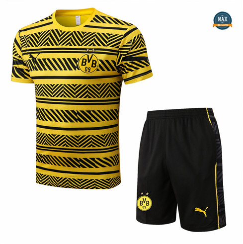 Max Maillots Borussia Dortmund + Shorts 2022/23 Training de Foot Jaune/Noir M8403