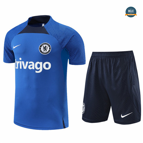 Max Maillots Chelsea + Shorts 2022/23 Training de Foot Noir M8540