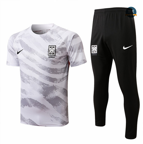 Max Maillots Corée Training Pantalon de Foot 2022/23 Blanc/Gris/Noir M8499