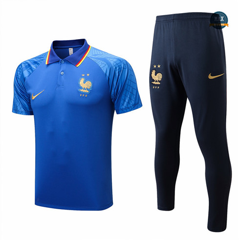 Max Maillots polo France Training Pantalon de Foot 2022/23 Bleu M8506