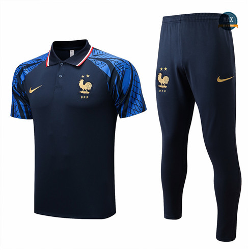 Max Maillots polo France Training Pantalon de Foot 2022/23 Bleu Marine M8507