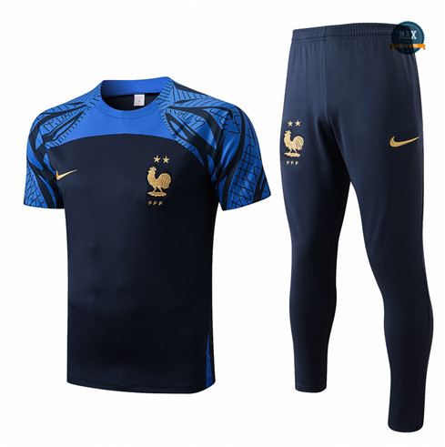 Max Maillots France Training Pantalon de Foot 2022/23 Bleu Marine M8510