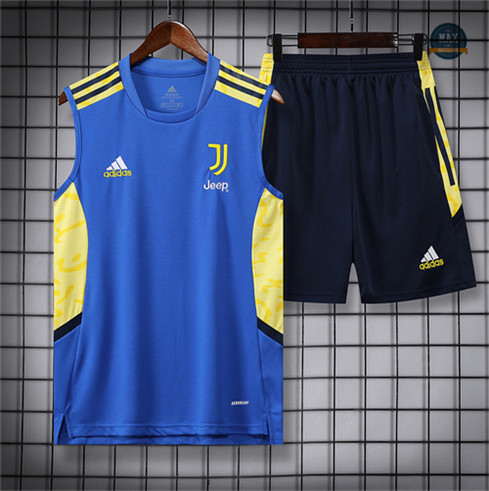 Max Maillots Juventus Debardeur + Shorts 2022/23 Training de Foot Bleu M8588