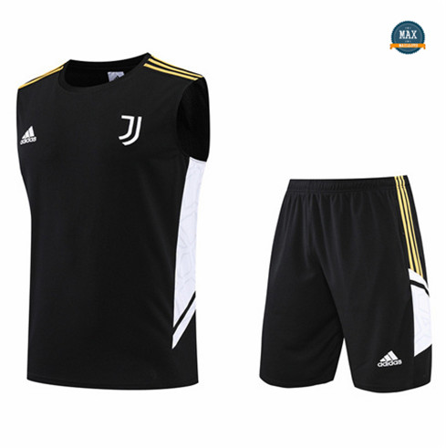 Max Maillots Juventus Debardeur + Shorts 2022/23 Training de Foot Noir M8591