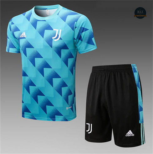 Max Maillots Juventus + Shorts 2022/23 Training de Foot Bleu/Noir M8594