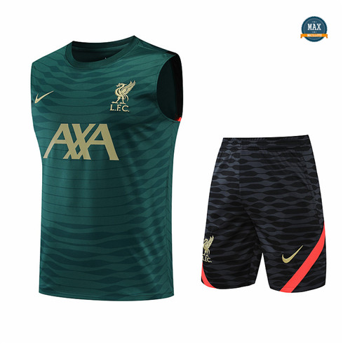 Max Maillots Liverpool Debardeur + Shorts 2022/23 Training de Foot Vert M8543