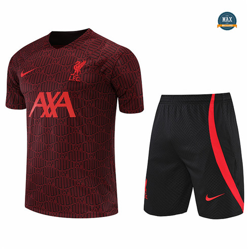 Max Maillots Liverpool + Shorts 2022/23 Training de Foot Rouge/Noir M8553