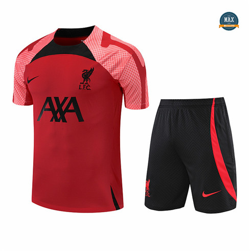 Max Maillots Liverpool + Shorts 2022/23 Training de Foot Rouge/Noir M8554