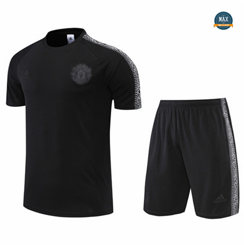 Max Maillots Manchester United + Shorts 2022/23 Training de Foot Noir M8569