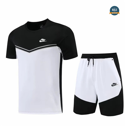 Max Maillots Nike + Shorts 2022/23 Training de Foot Noir/Blanc M8374
