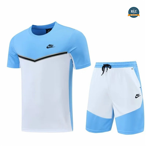 Max Maillots Nike + Shorts 2022/23 Training de Foot Bleu/Blanc M8375