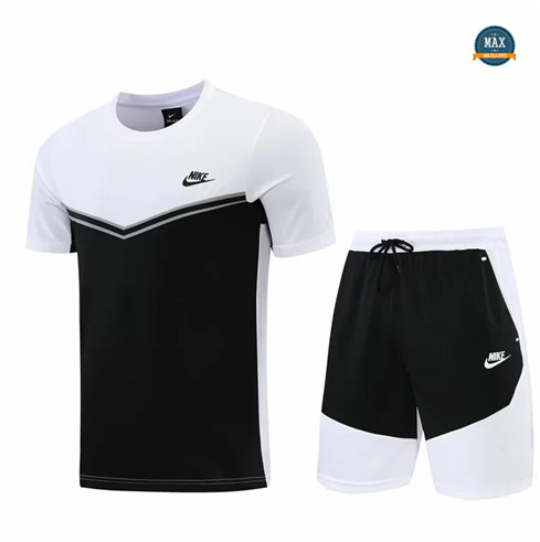 Max Maillots Nike + Shorts 2022/23 Training de Foot Blanc/Noir M8376