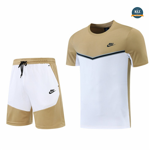Max Maillots Nike + Shorts 2022/23 Training de Foot Brun/Blanc M8377