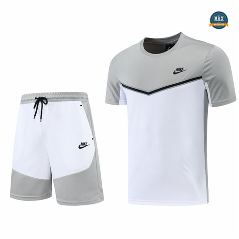 Max Maillots Nike + Shorts 2022/23 Training de Foot Gris/Blanc M8378