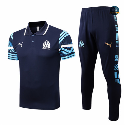 Max Maillots polo Marseille Training Pantalon de Foot 2022/23 Bleu Marine M8452