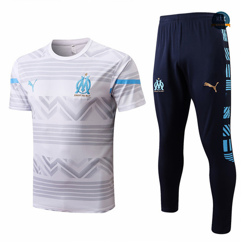 Max Maillots Marseille Training Pantalon de Foot 2022/23 Blanc/Bleu Marine M8453