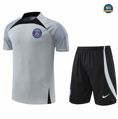Max Maillots Paris PSG + Shorts 2022/23 Training de Foot Blanc/Bleu Marine M8479