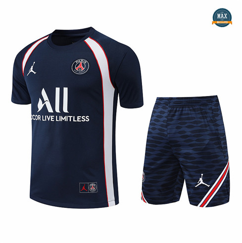 Max Maillots Paris PSG + Shorts 2022/23 Training de Foot Blanc/Bleu Marine M8485