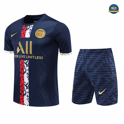 Max Maillots Paris PSG + Shorts 2022/23 Training de Foot Rouge/Bleu M8487