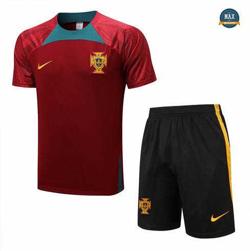 Max Maillots Portugal + Shorts 2022/23 Training de Foot Noir M8513