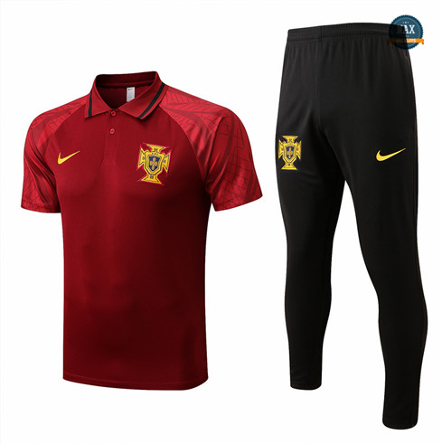 Max Maillots polo Portugal Training Pantalon de Foot 2022/23 Rouge/Noir M8516