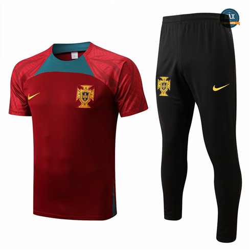 Max Maillots Portugal Training Pantalon de Foot 2022/23 Rouge/Noir M8518