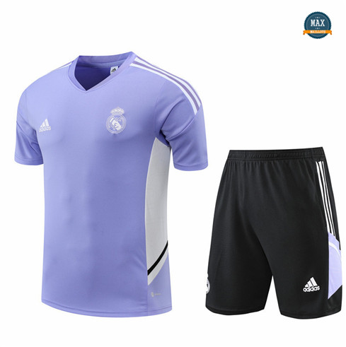 Max Maillots Real Madrid + Shorts 2022/23 Training de Foot Violet/Noir M8438