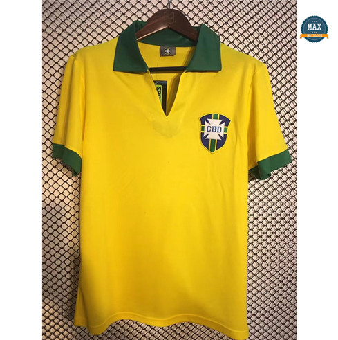 Max Maillots de foot Retro 1958 Brésil Domicile