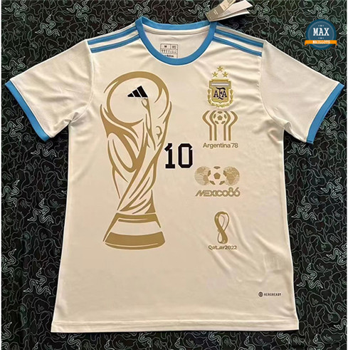 Max Maillot Argentine 3 étoiles Blanc Especial 2022/23 grossiste