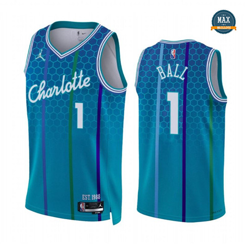 Max Maillot Lamelo Ball, Charlotte Hornets 2021/22 - Édition Ville personnalisé