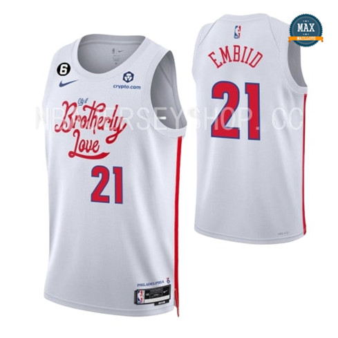 Max Maillots Joel Embiid, Philadelphia 76ers 2022/23 - City personnalisé